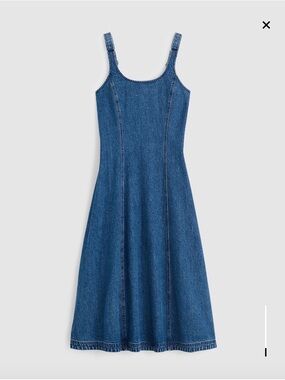 NWT Madewell Denim Scoopneck Midi Dress, S